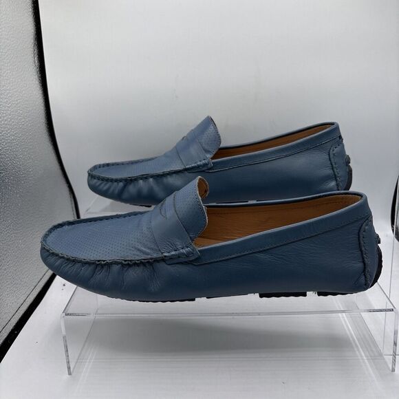 Scandia Woods Mens 13W Blue Leather Mocs Loafers Driving Shoes BOA303 - Picture 3 of 10